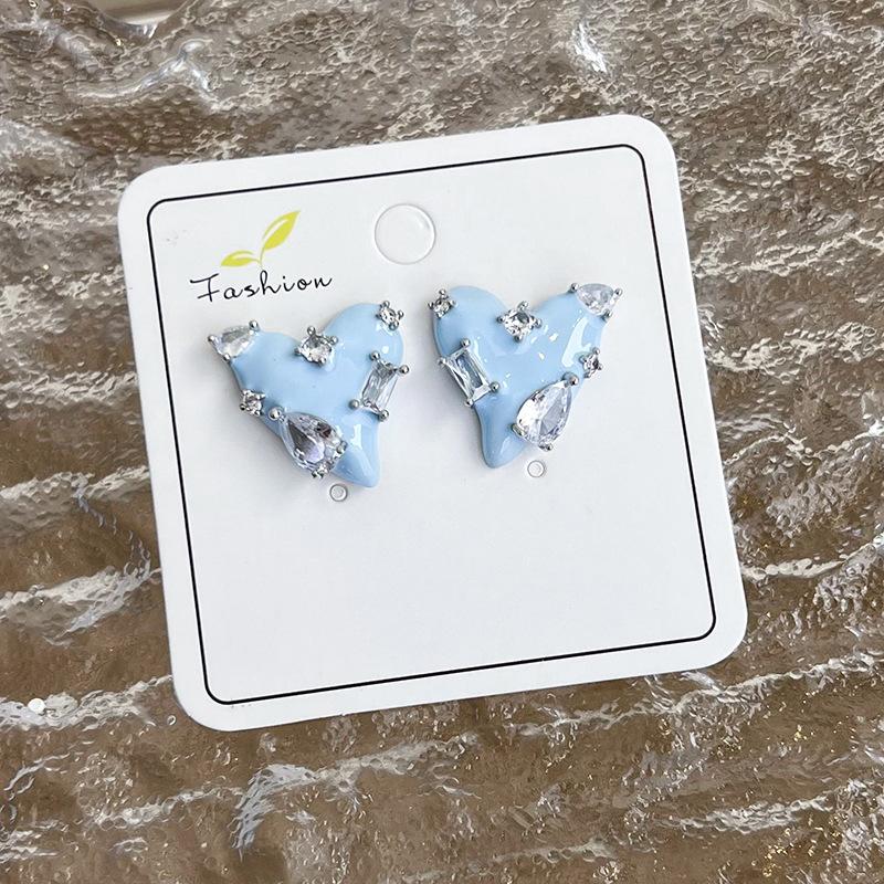 Свежие светло-голубые серьги, геометрические серьги, темперамент, сетка, красные модные шпильки, новая модная женщина