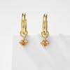 Fashion Simple Light Luxury Stainless Steel Hoop Earrings Daily Inlaid Shining Zircon Embellished Golden Ring