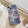 Чехол для телефона с цветочной масляной живописью для iPhone 17 Pro Max, 12 Pro, 11 - Защита от падений, Синий свет, Силикон - Женский
