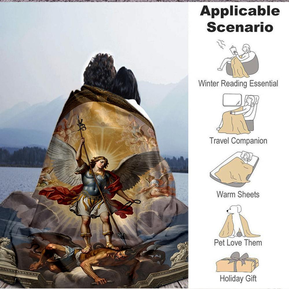 1PC Divine Battle Blanket, Soft Warm All-Season Throw for Sofa, Bed, Car, Office, Vibrant Colorful Design, Durable & Cozy Gift for Home Decor, Cozy Ho