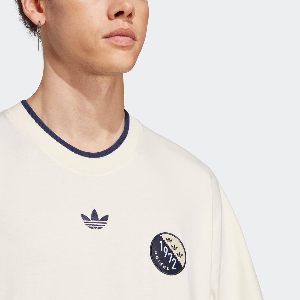 Adidas Оригинальная футболка с короткими рукавами и большим логотипом «Трилистник», мужские топы Wonder-White IP7167