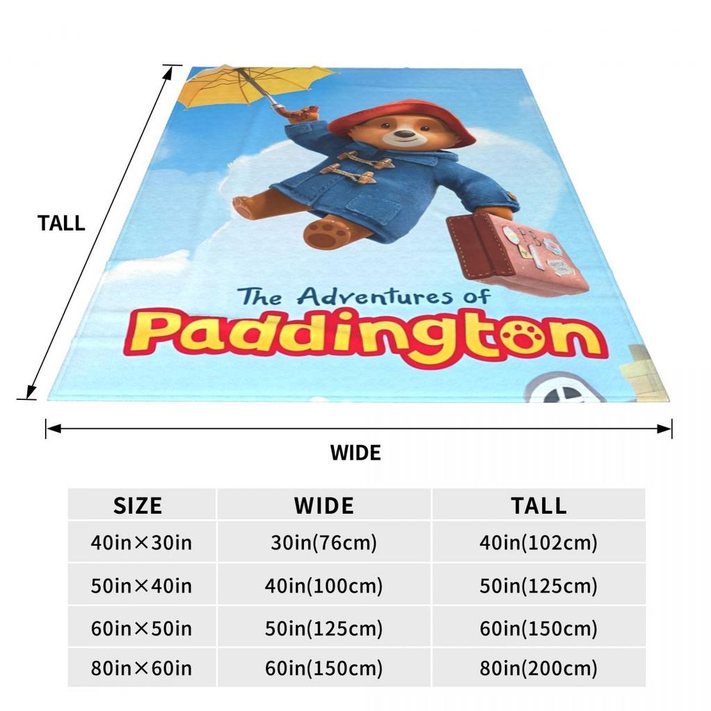 Britain Paddington Brown Bear Warm Blanket Cute Movie Cartoon Travel Plush Throw Blanket Flannel Bedspread Sofa Bed Cover