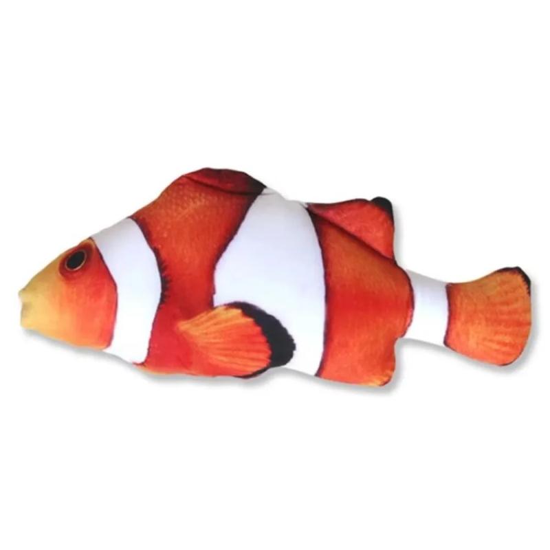 Новая плюшевая игрушка-подушка Рыба-клоун, 3D-форма рыбы, подушка для сна, подарок, игрушка с кошачьей мятой, идеальная плюшевая подушка-животное на Рождество