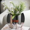 Серебряная Геометрическая Металлическая Ваза Настольное Украшение Цветочная Композиция Искусственные Цветы Декоративные Вазы Эстетичный Декор Комнаты