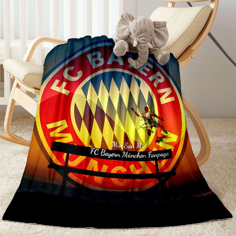 Bayern Munich Blanket Warmthful Decor Perfect for Office Chair Livingroom Seaside Four Seasons Universal Playful Design