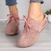 New Summer Half-slipper Lace-up Wedge Heel Women's Flip-flops, Large-sized Hollowed-out Sandals