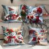 Snowman Pillowcase Christmas Pillowcase Printed Home Lumbar Backrest Office Cushion