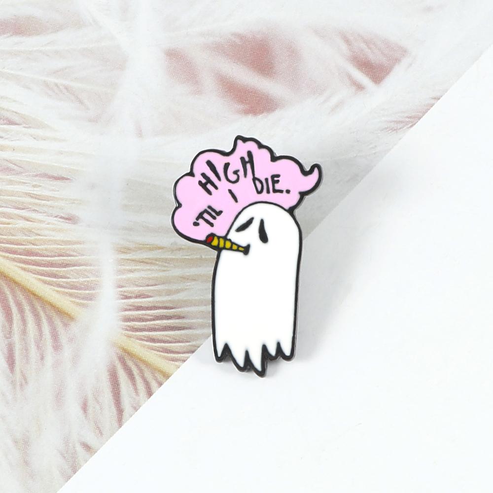 Милая эмалированная булавка для курения Boo Ghost, брошь с героями мультфильмов для женщин и мужчин, джинсовые куртки, булавки для лацканов, значки на рюкзак, детские модные украшения