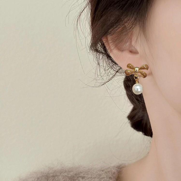 Женские серьги-подвески с французским барочным жемчугом в виде узлов - универсальный нишевый модный дизайн