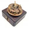 8.89 Cm Antique Brass Sundial Compass A Unique Gift of Elegance with Sundial Clock, Ship Replica Watch, and Presentation Box