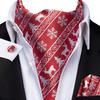 Christmas Mens Red Black Green Cravat Tie Set Silk Ascot Tie Bow Tie Event Set