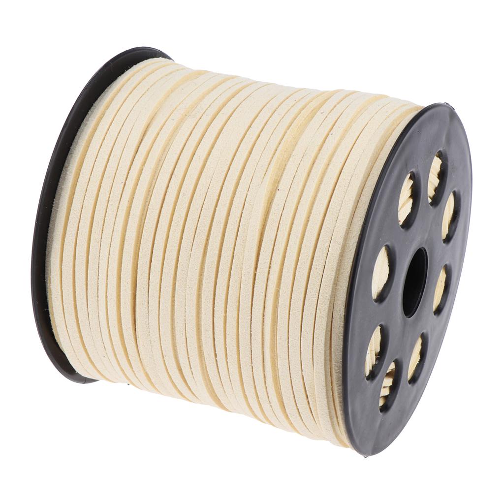 98 Yards 2.7mm Faux Suede Cord String Lace Beading Thread Black