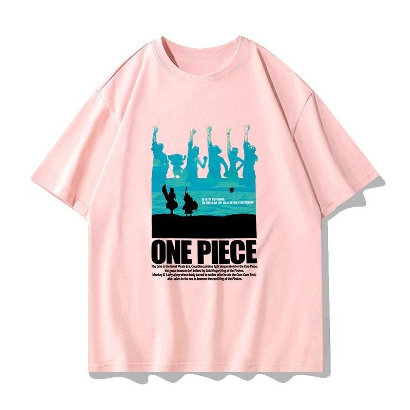 ONE PIECE Совместная футболка Мужская и Женская Летняя Периферийная Одежда Эйс Санджи Луффи Зоро Футболка с коротким рукавом Детская одежда