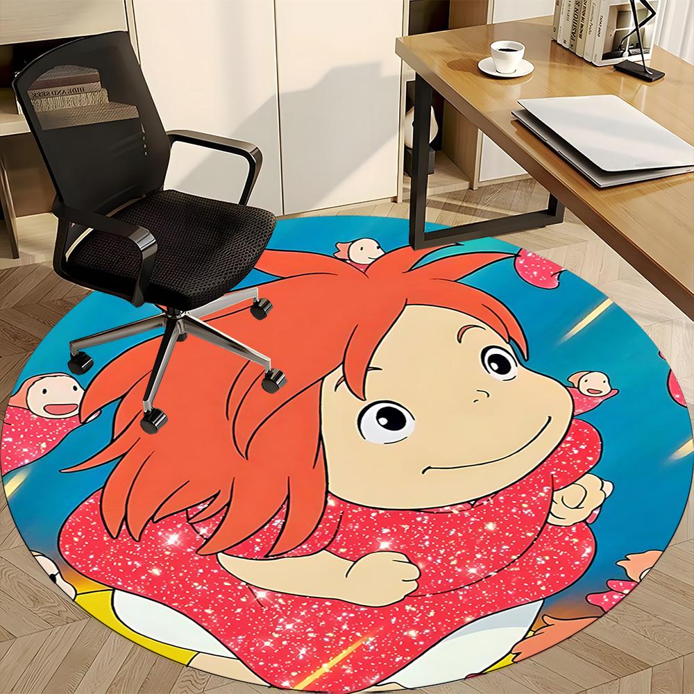 1 шт. Круглый офисный коврик Ponyo, для использования под офисными креслами, в спальне, гостиной и для домашнего декора a1022165