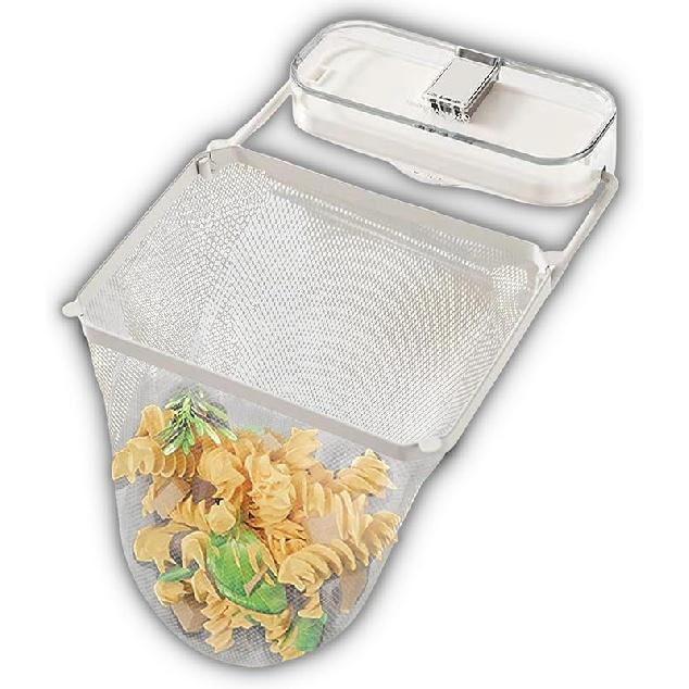 Фильтр для мойки Kanggoulu, вращающийся фильтр для кухонной мойки с 100 фильтрующими сетчатыми мешками, держатель фильтра-ловушки для еды для угловой мойки (черный)