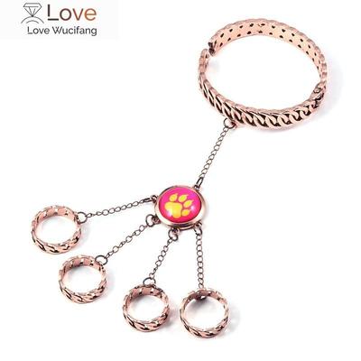 Анимация Божья коровка Reddy Girl Кольцо Браслет Набор Коготь И Собака Коготь Элемент Кольцо Открывающийся Закрывающийся Браслет Подарок Для Ребенка