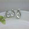 Korean Teardrop Fish Mermaid Crystal Stud Earrings