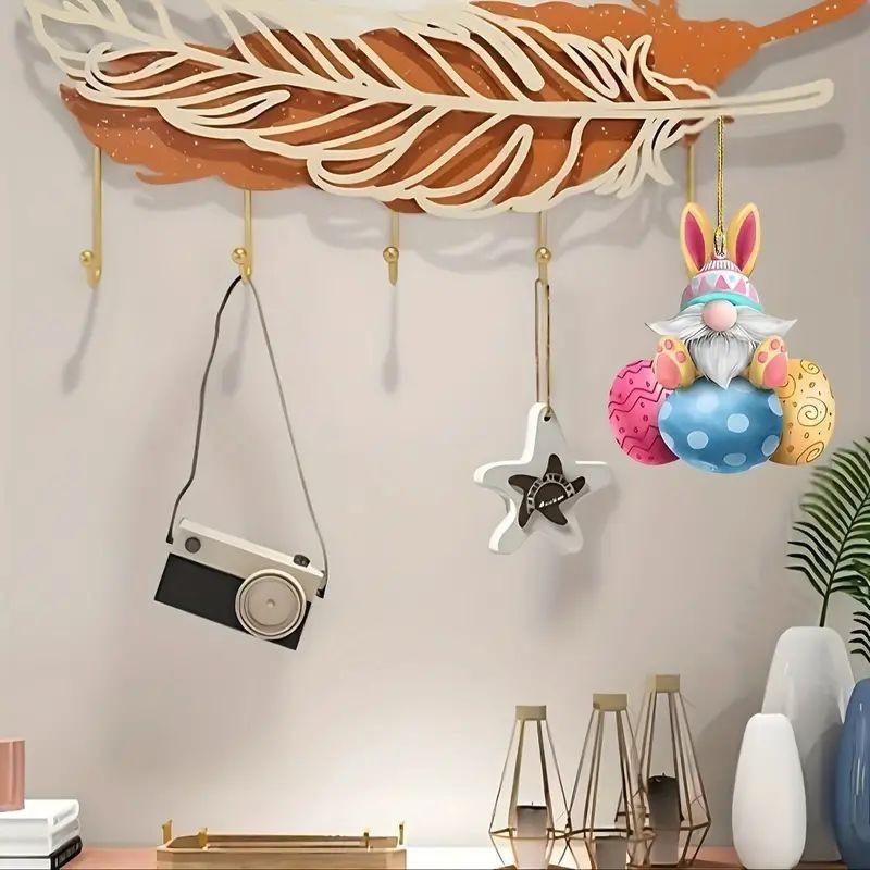 Colorful Acrylic Easter Gnome Bunny Car Hanging Ornament For Festive Interior Decor