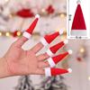 50Pcs 8cm Christmas Decoration Tableware Holder Xmas Hat Fork Knife Cutlery Bag Xmas Home Decor Party New Year 2026 Navidad