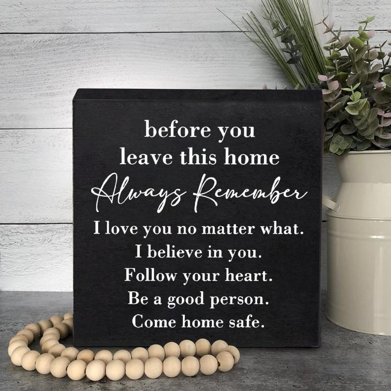 Inspirational Farmhouse Wooden Sign. Primitive Desk Decor for Office, Shelf or Living Room.