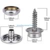 Y5GD 50Pcs Snaps Button Stainless Steel Screw Fastener Studs Cap Fixing Sewing