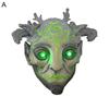 Хэллоуин Лесной Дух Эльф Маска Светодиодный Ужас Головной Убор Реалистичный Зеленый Эльф Старик Головные Уборы Косплей Костюмы для Вечерние