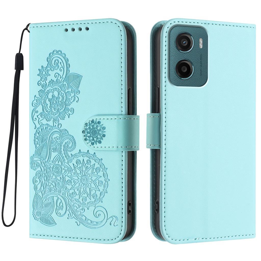 For Motorola Moto E15 4G/Motorola Moto G05 4G Phone Cases Mandala Flower Leather Wallet Mobile Cover with Strap
