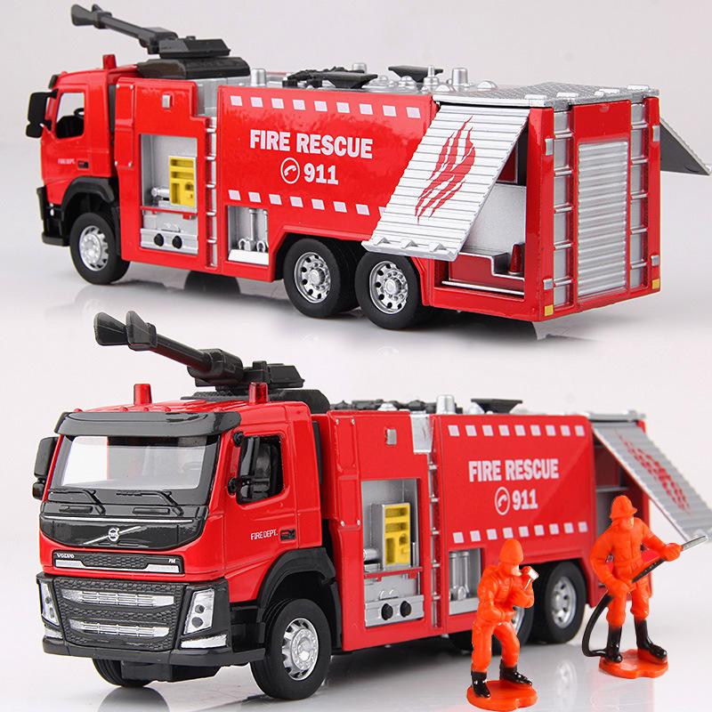 1/50 электрическая пожарно-спасательная машина с лестницей, игрушками со светом и музыкой для детей