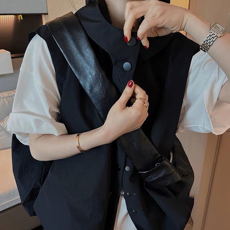 Модный женский жилет с капюшоном, винтажные свободные куртки без рукавов, женская осенняя уличная одежда, повседневный женский жилет 2023