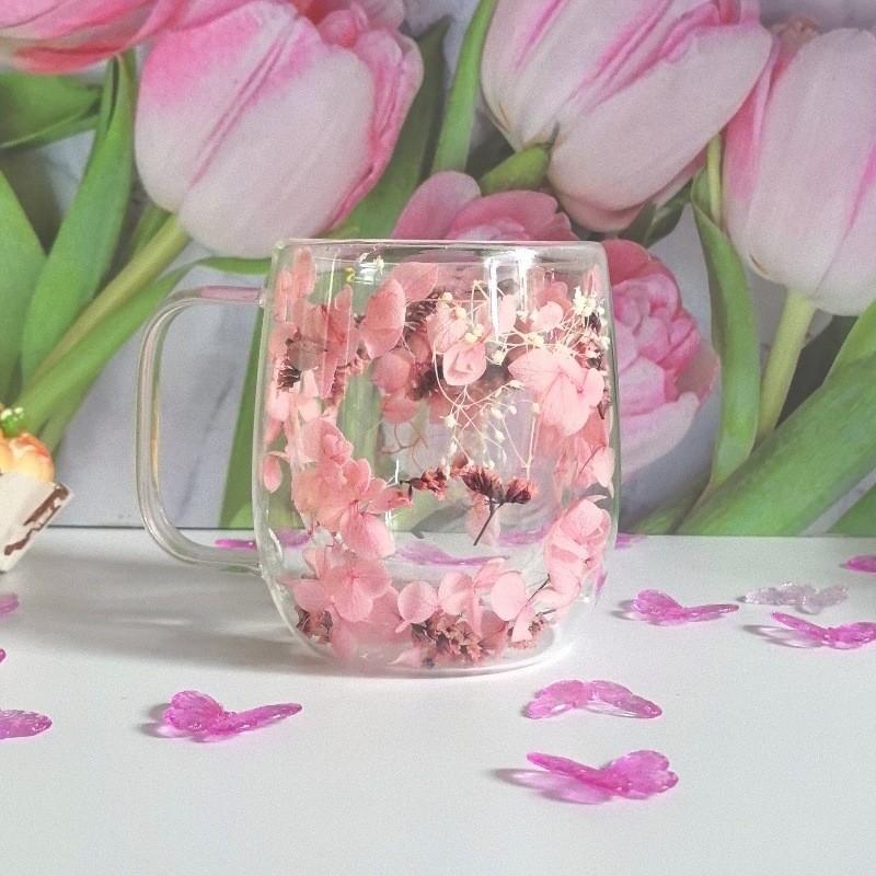 Творческий новый продукт True Flower двухслойная чашка для кофе домашняя чашка стеклянная чашка для воды барная кофейная чашка высокая красота цветочная чашка кружка