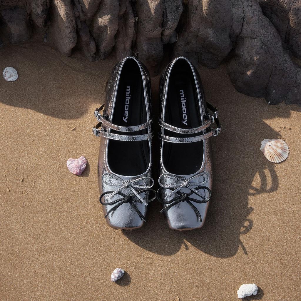 [Bailey Ballet Mary Jane] French Square Head Bow Inner Height Increase 2025 Autumn New Mary Jane Single Shoes Women