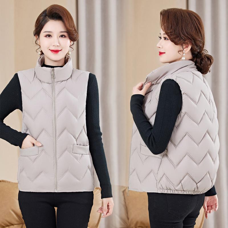Женский зимний пуховый хлопковый жилет плюс размер, жилет с воротником-стойкой, повседневный женский теплый хлопковый жилет