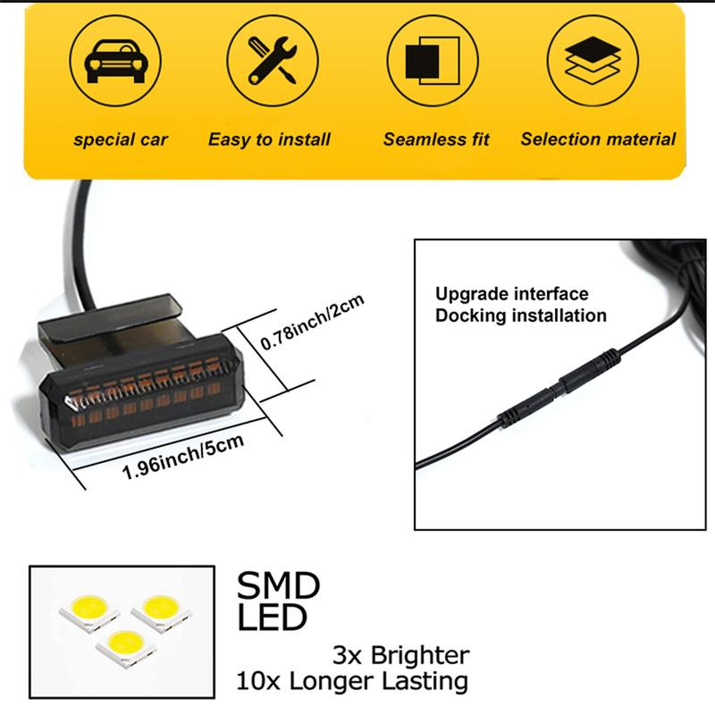 Universal Car Front Grille Light Yellow Shell Daytime Running Lamp Amber LED Headlight Warning Light For Ford Toyota Tundra Tank