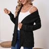 Women's Autumn and Winter Solid Color Long Sleeve Knitted Cardigan Casual Coat