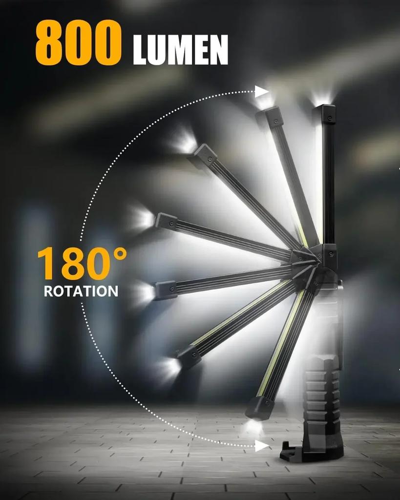 Ultra Bright LED Work Lights Rechargeable Magnetic Hook Camping Lamp Built-in Battery Repair Flashlight Portable Output Lanterns