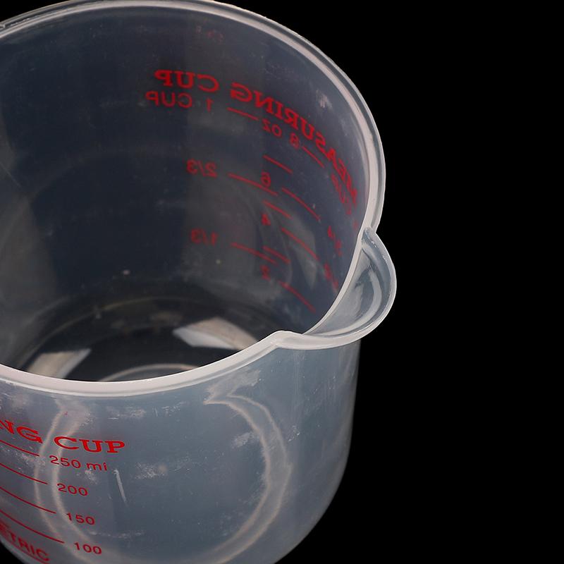 Plastic Clear Measuring Cup Mesure Dish 250/500/1000Ml Liquid Scale Plastic
