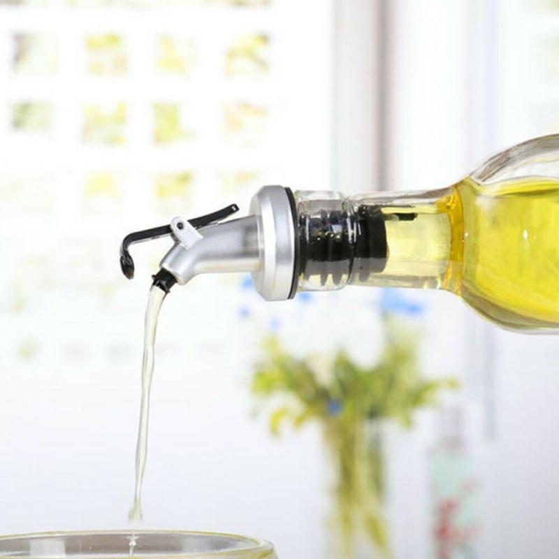 1/5pcs Stainless Steel Food Grade Rubber Kitchen Tool Oil And Vinegar Bottle Filter Tip Kitchen Tool Oiler Spout Oiler