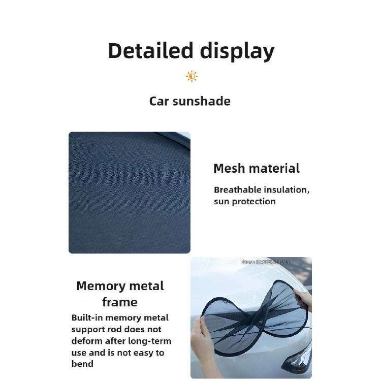 Car Sunshade Summer Black Mesh Side Window Sunscreen Sun Sun Shade Curtain Front Rear Back Sunshade UV Blocking Protection