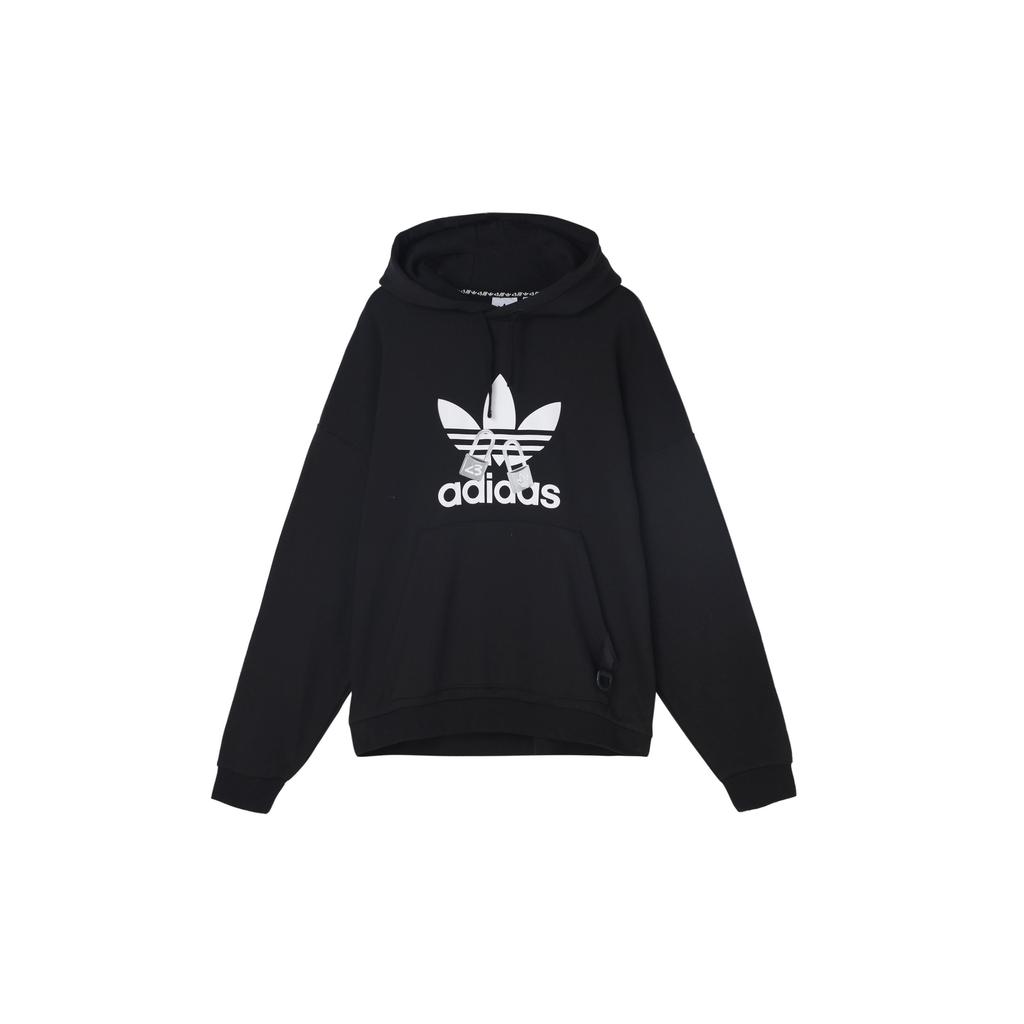 adidas Originals Clover Vday Толстовка с капюшоном и спортивным принтом с логотипом Мужские топы черные HA3654
