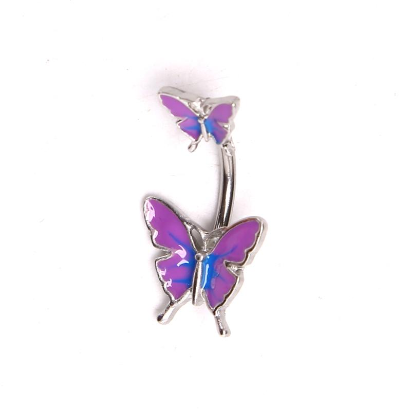 1Pcs 316L Surgical Steel Navel Belly Button Rings Butterfly Barbell Navel Ring