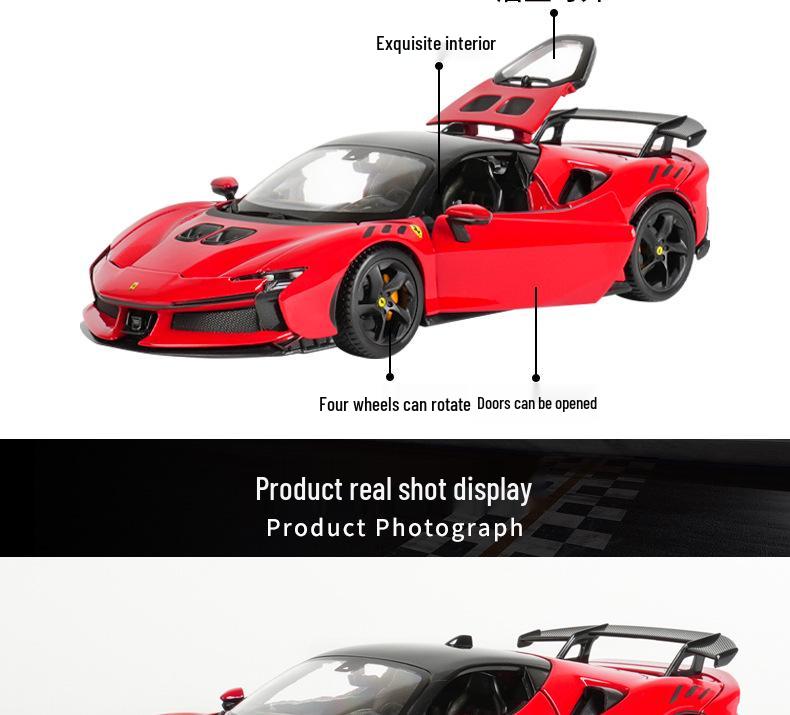 Ббураго 1:24 Модель спортивного автомобиля Ferrari SF90 XX Stradale - Отделка из сплава Подарок