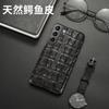 Genuine Leather Phone Case S25 Ultra S23 Note20 Luxury Crocodile Texture Full Body Shockproof Cover