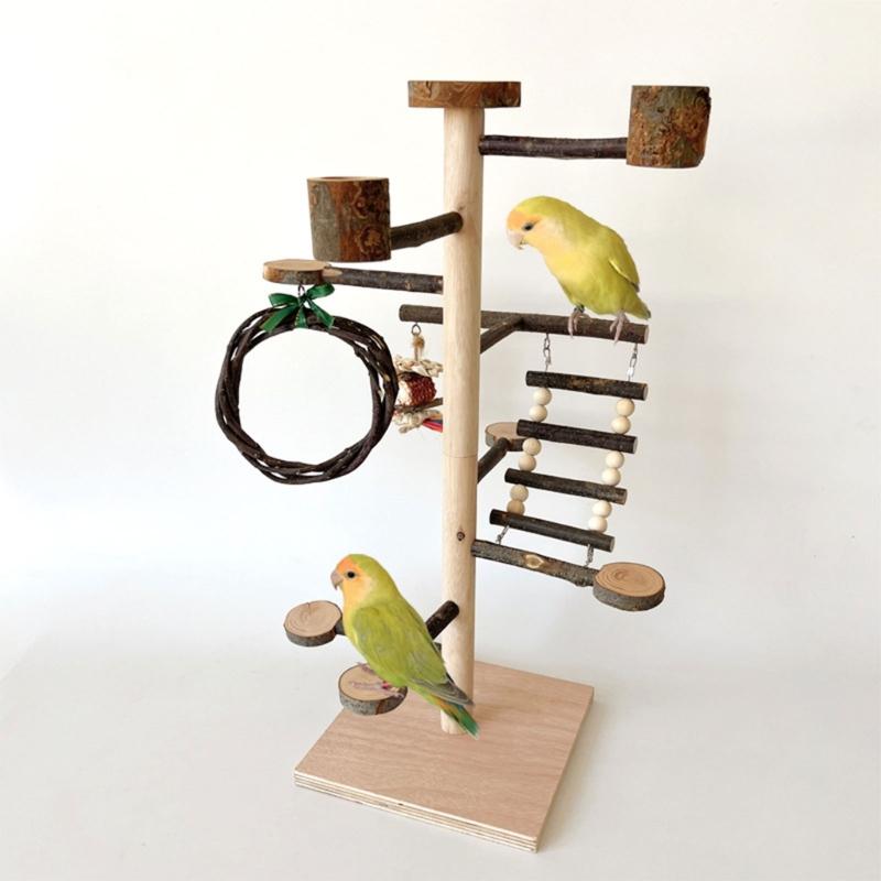 Bird Toy Parrot Gym Stand Birdcages Standing Swing Small Medium Bird Cage Climbing Ladder Perches for Parrot Conures