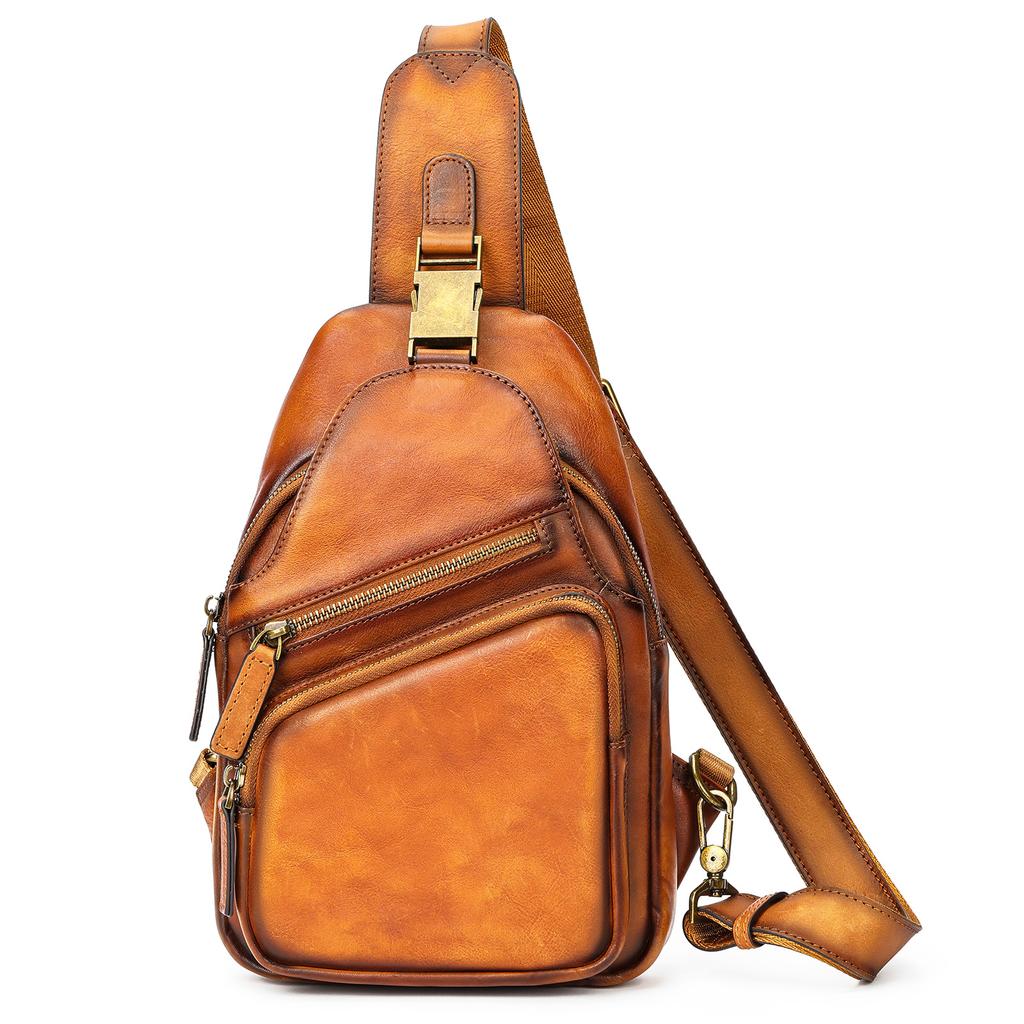 Натуральная коровья кожаная сумка на грудь мужская сумка мужская сумка через плечо диагональная сумка через плечо ретро мужская сумка через плечо из кожи Crazy Horse