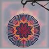 3D Metal Wind Spinner Vibrant Mandala Design Swirling Blue Orange Patterns Indoor Outdoor Decorative Sculpture Thanksgiving Christmas