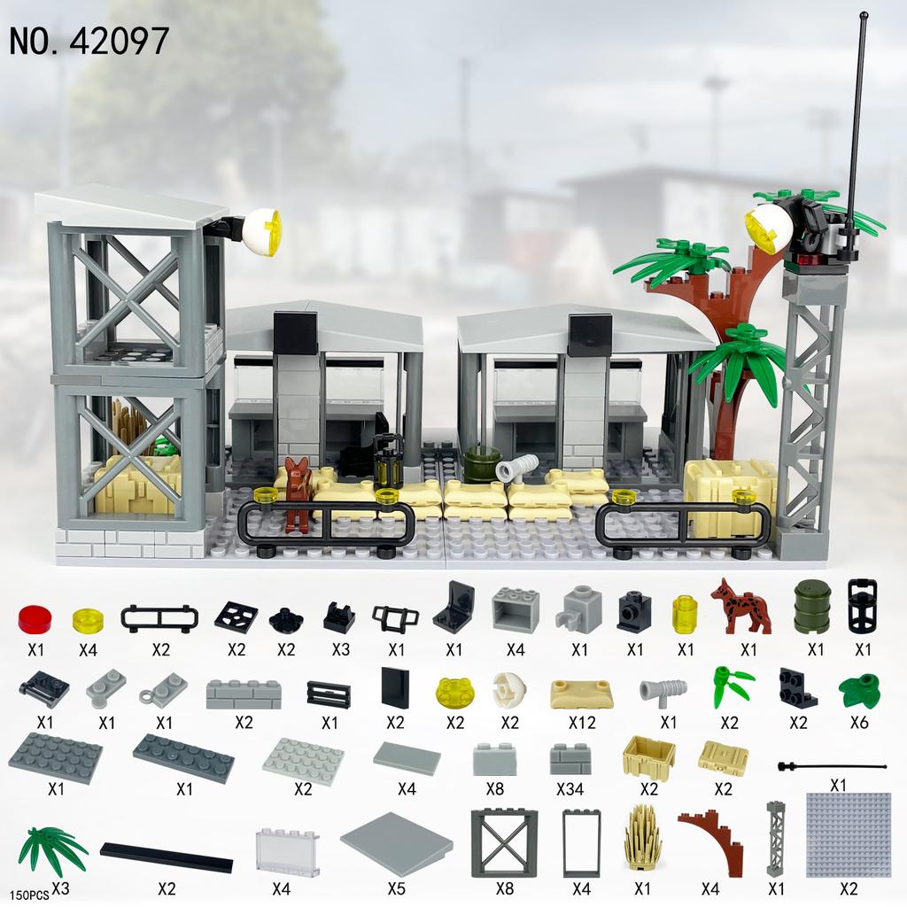 Military Series Jungle Tower Combat Base Scene Building Block Children's Toys