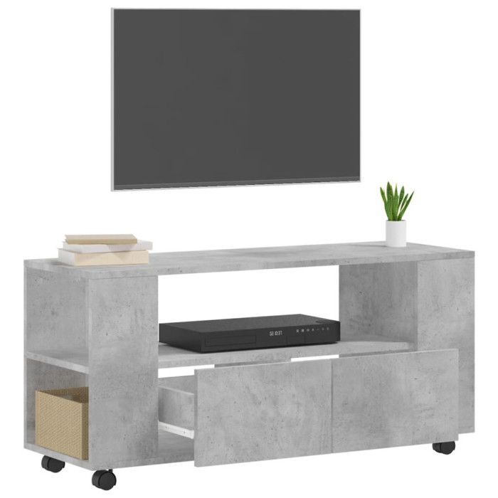VidaXL TV Stand Concrete Grey 102x34.5x43 Cm Engineered Wood 833746