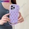 Для Crocs Подвески DIY Держатель для браслета Чехол для телефона Для iPhone 17 16 15 14 Pro Max Air 13 Однотонный Мягкий Силиконовый Задний Чехол