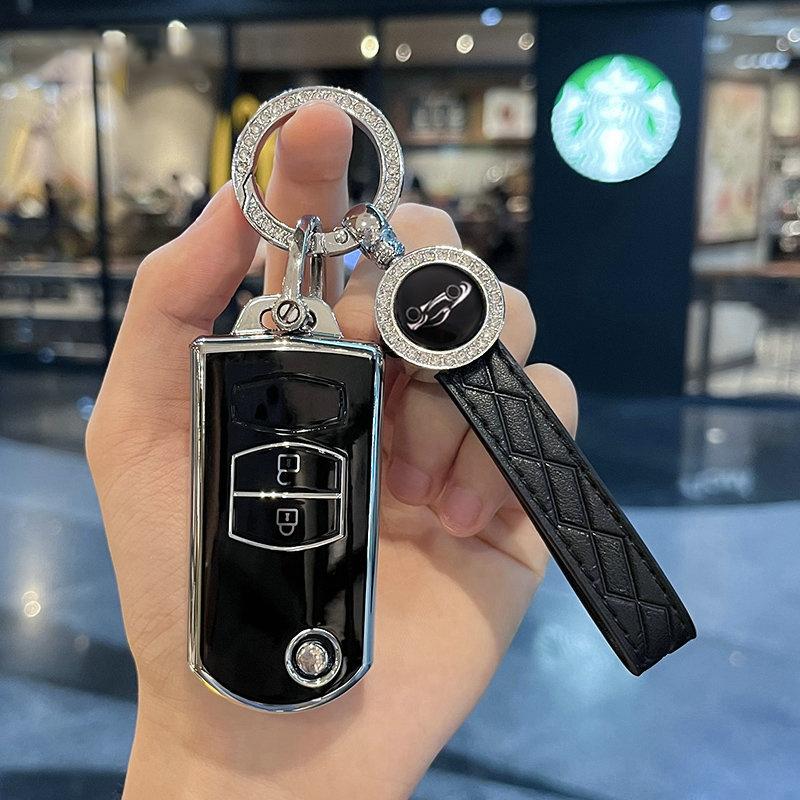 Чехол-брелок из ТПУ для автомобильного ключа Mazda 2 3 5 6 8 Cx7 Cx-7 Cx5 Cx-5 Cx9 Cx-9 Mx5 Mx-5 M6 Rx8 Rx-8 2 3 4 Кнопки Защитный