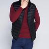 Unisex Down Waistcoat Stand Collar Sleeveless Solid Color Zipper Placket Cotton Vest with Pockets Thin Warm Vest Coat